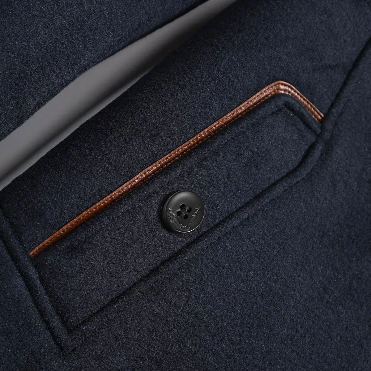 Allthemen Abrigo de lana para hombre corte entallado cuello alto chaqueta de invierno longitud media para negocios y ocio
