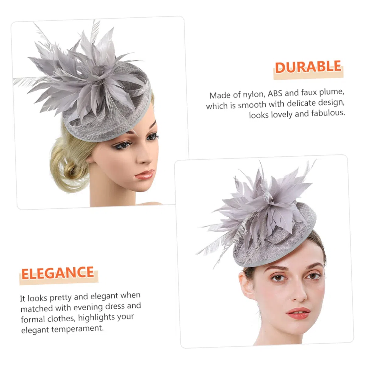 SOIMISS 4piezas Sombrero Fascinador Elegante Pluma Para Mujeres Para Fiestas De Té y Cócteles Accesorio De Moda Para Eventos Formales y Bodas