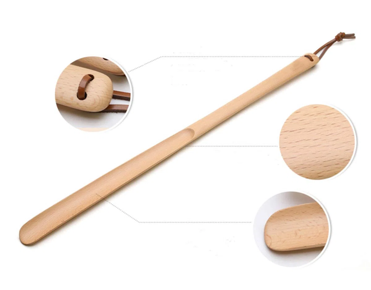 Calzador Mango Largo de Madera Longitud del Calzador Disponible ，Calzador(Beech 50cm)