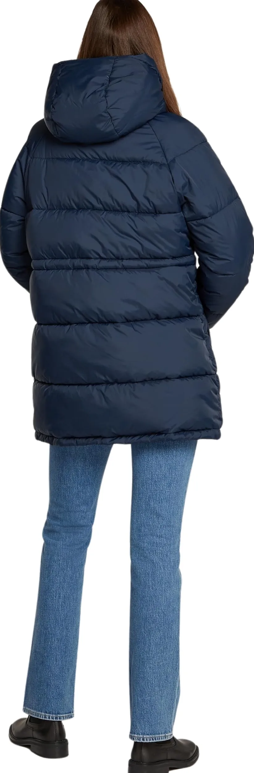 Tommy Jeans Abrigo de Plumas Mujer Midi Puffer con Capucha