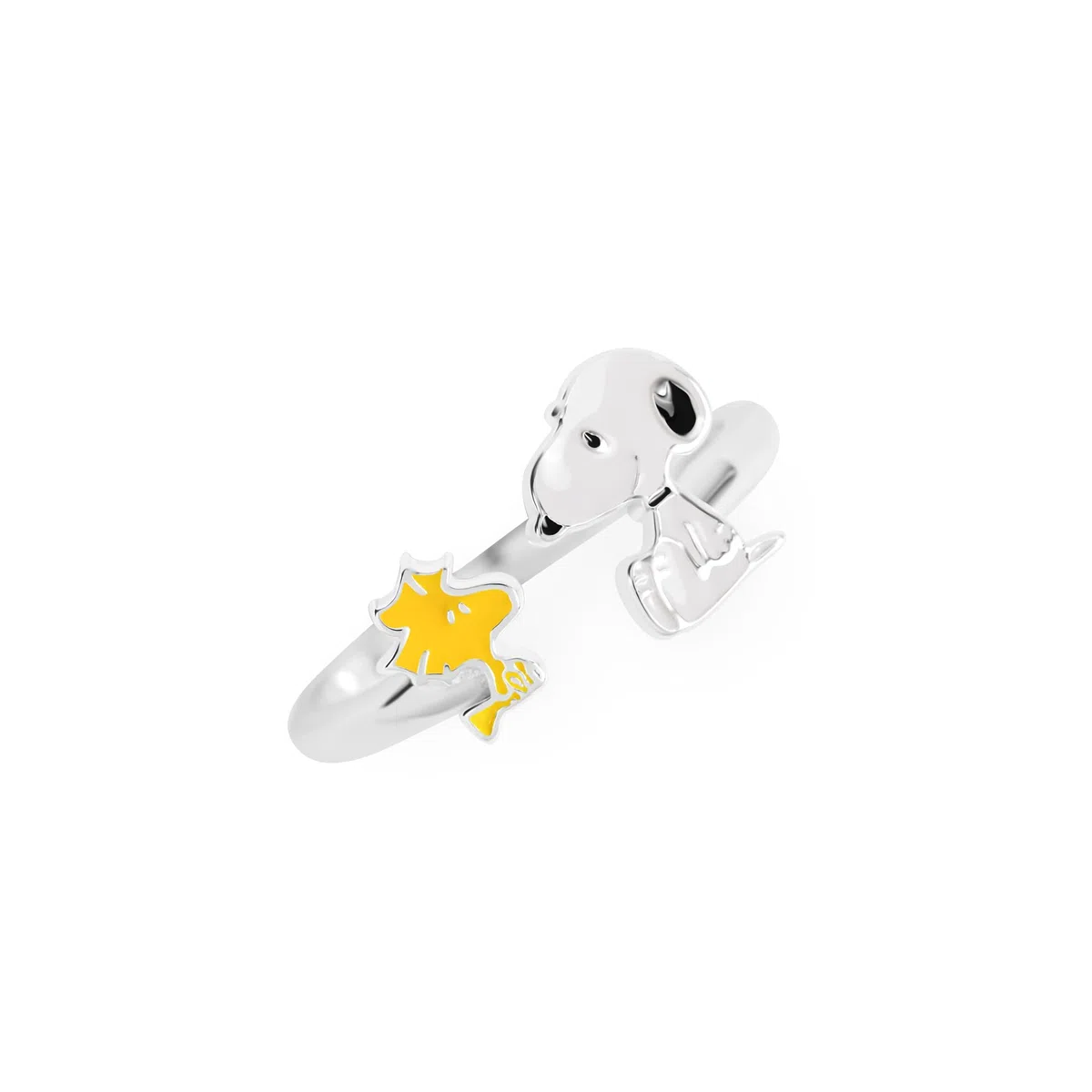 Peanuts Anillo ajustable de plata de ley 925 con diseño de Snoopy Woodstock