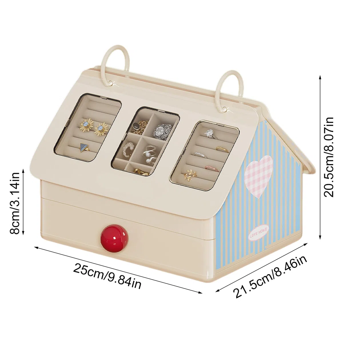 De Joyas Para Pendientes Forma de Casita Organización Multifuncional | Estuche De Almacenamiento Para Pendientes Para Familia Amigos Pulseras Collares Cepillos En Escritorio