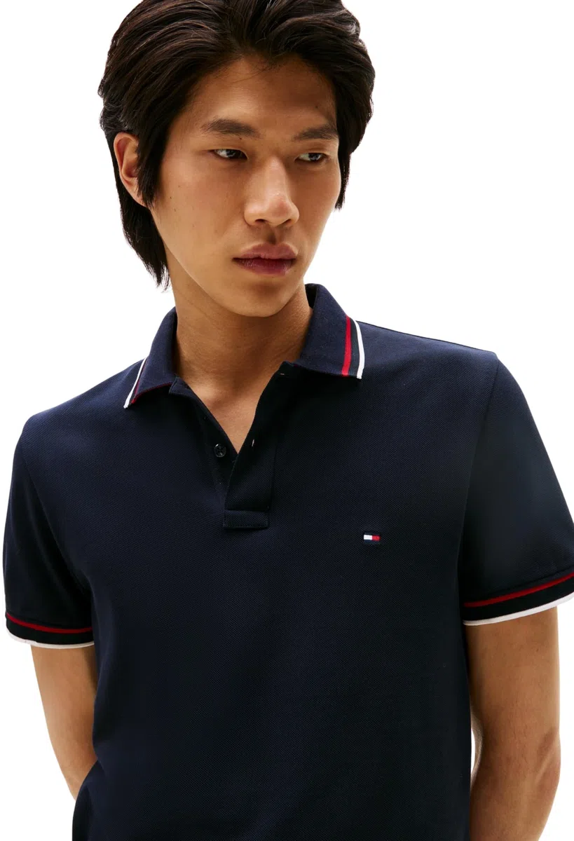 Tommy Hilfiger Polo de Manga Corta Hombre Cuff Interest Slim Fit