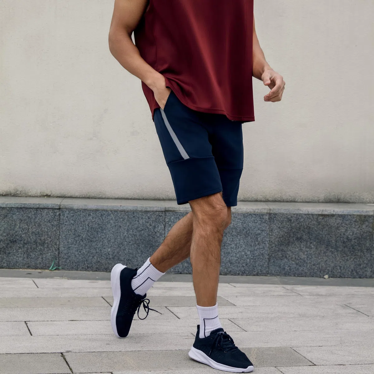 Pantalones Cortos para Hombre de Entrenamiento con Bolsillos con Cremallera para Correr, Gimnasio, Yoga, Crossfit
