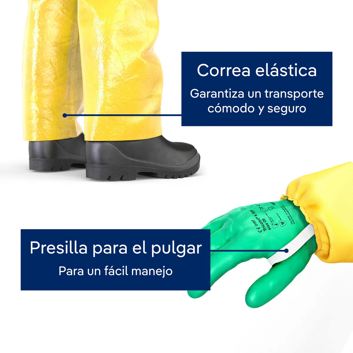 Dräger SPC 4400 CPM mono amarillo de seguridad y protección laboral | Uso con respiradores y mascarillas | Industria de residuos desechos y agua | Talla XL