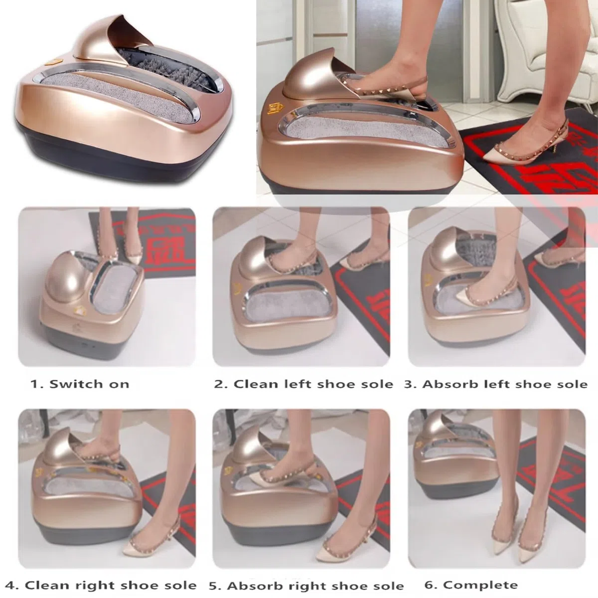 Máquina automática de cepillado de zapatos, brillo de zapatos de inducción, para limpieza sin polvo de hotel, taller