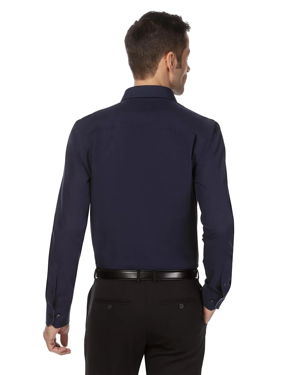 Vincenzo Boretti Camisa de Hombre, Corte Ajuste Recto (Regular-fit), 100% algodón, Manga-Larga, Cuello Kent, Lisa - no Necesita Plancha
