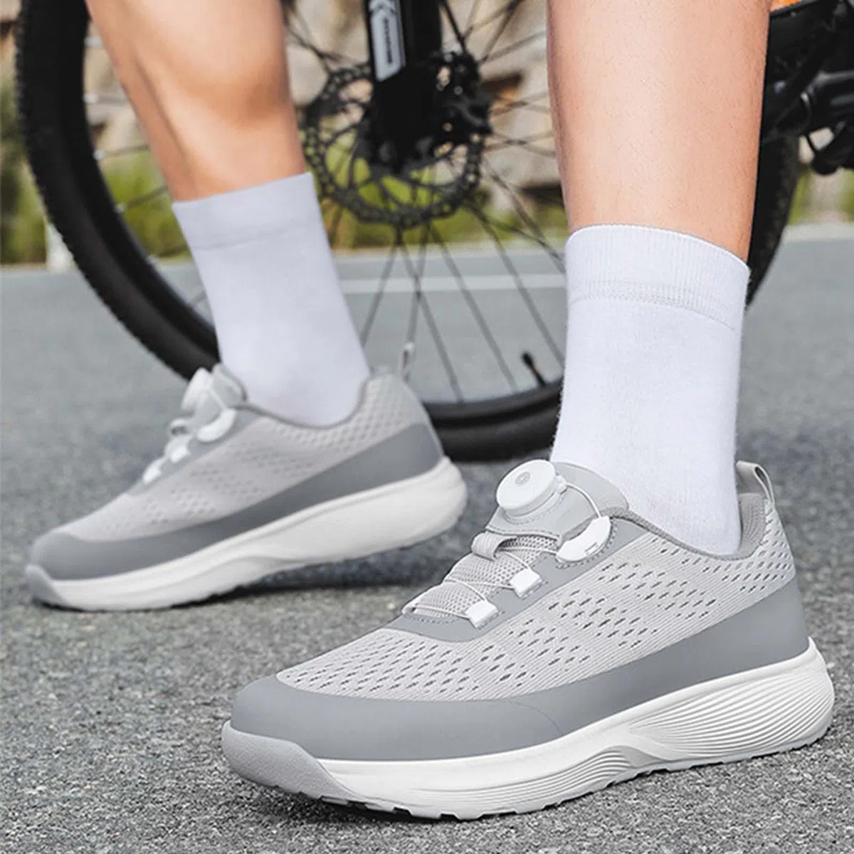 Zapatos De Bicicleta De Montaña, Zapatillas de Ciclismo MTB para Interiores Y Exteriores Compatibles con SPD 2 Pernos con Tacos