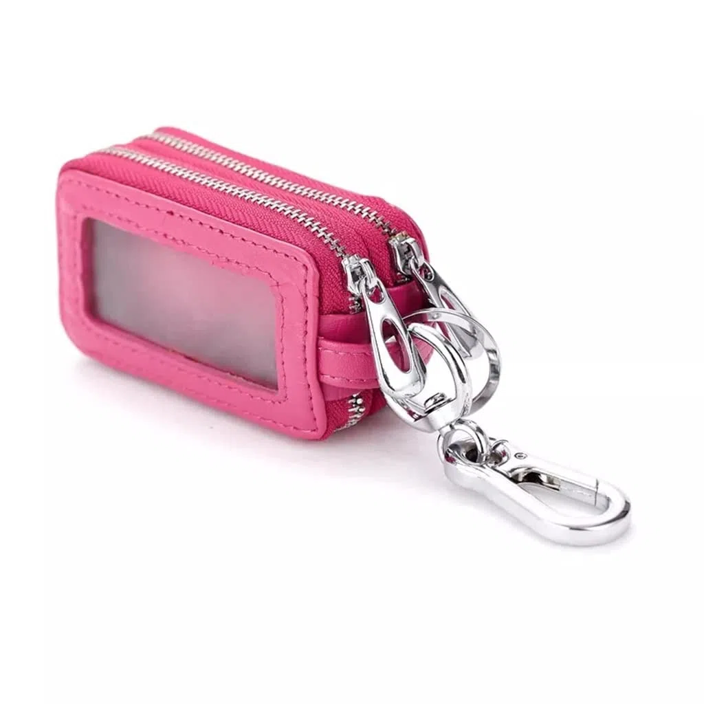 Llavero Unisex para Coche con Doble Cremallera, Bolsa de Almacenamiento para Llaves (Color: Paquete de 3, tamaño (A como Muestra la Imagen)