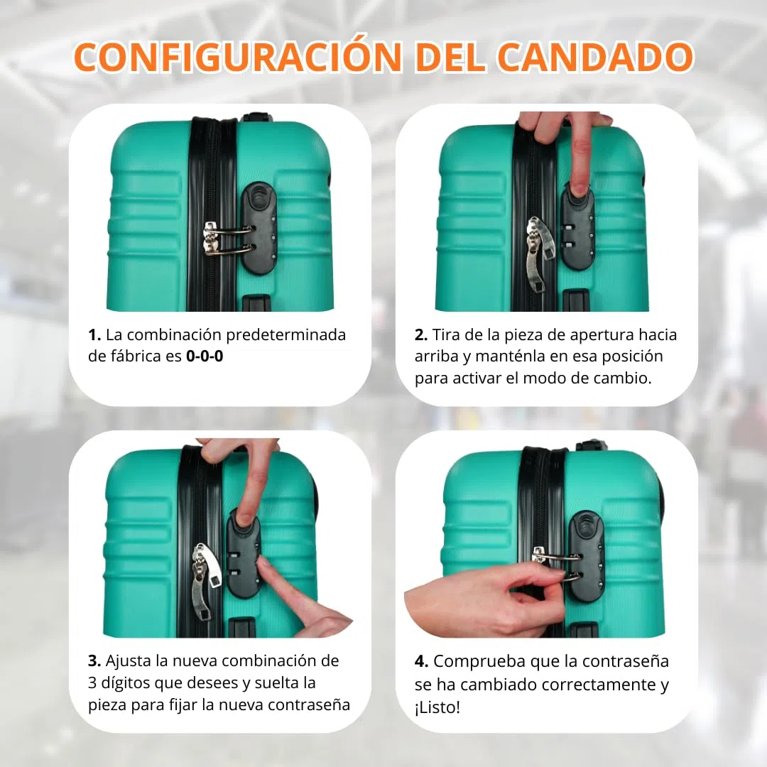 Genérico WSPack Juego de Maletas 3 Piezas | Maleta de Mano 55cm | Maleta Mediana 66cm | Maleta Grande 76 cm (Red)