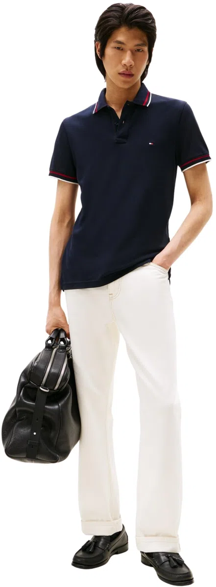 Tommy Hilfiger Polo de Manga Corta Hombre Cuff Interest Slim Fit