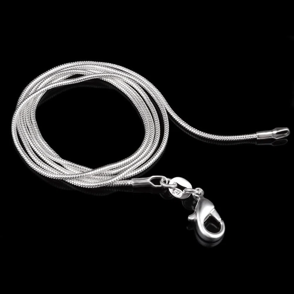 YDYDTTKD Joyería para niñas, Longitud de 16 a 30 Pulgadas, Collar de Cadenas 100%, gargantillas de Serpiente de 1mm, Collar, Decoraciones para Mujeres