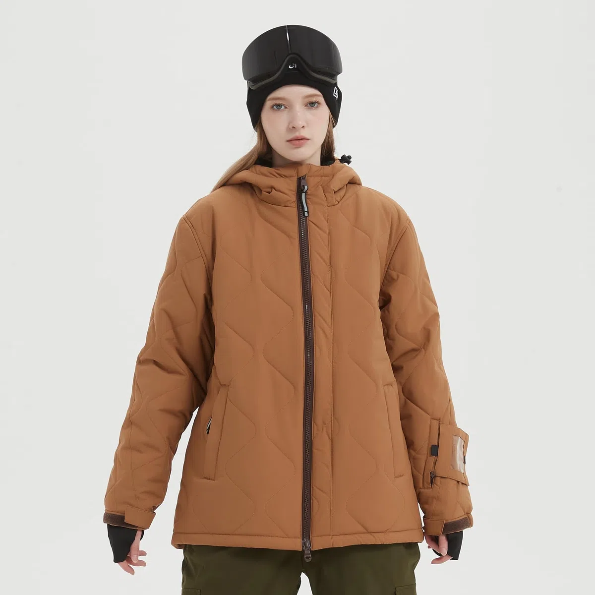 Bluemagic Chaqueta de Esquí Cálida para Mujer, Chaqueta con Capucha para Nieve, Ropa Térmica de Invierno para Exteriores, Abrigo Transpirable Cálido a Prueba de Viento