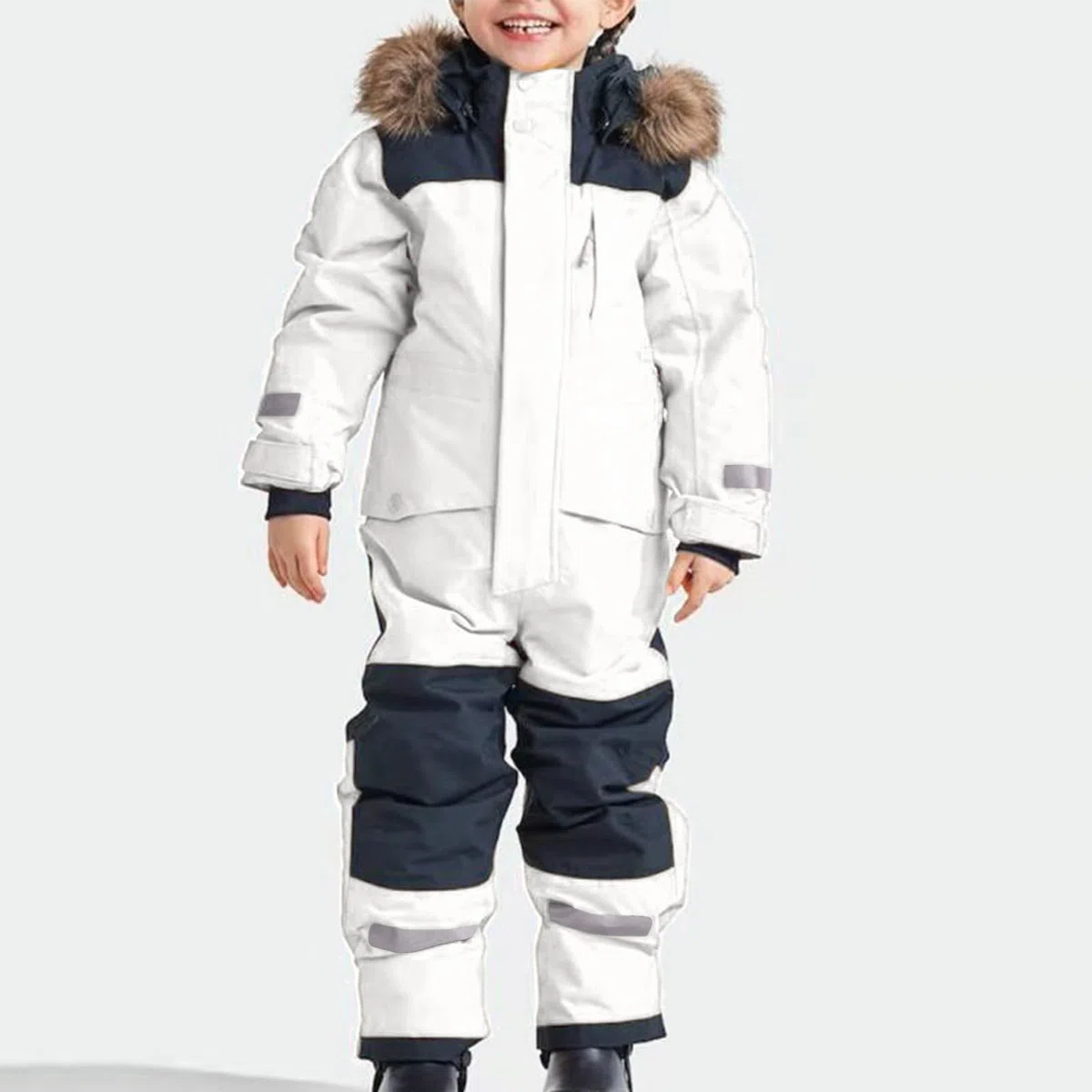 Generisch Traje de nieve para niños y niños, traje de esquí térmico, mono de invierno, cálido, mono de nieve, resistente al viento, traje de invierno con barro extraíble, traje de softshell para