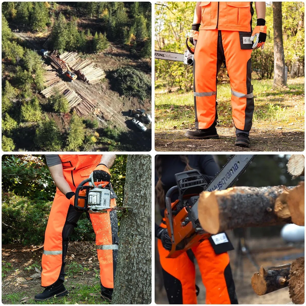 Chaps - Pantalones técnicos de motosierra de 8 capas clase B para usuarios de motosierras