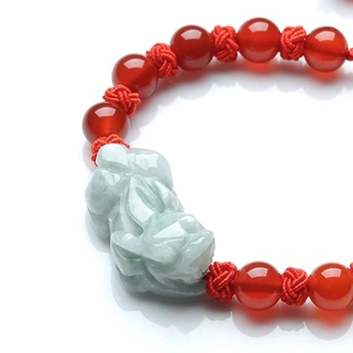ZXQUEGF Pulsera Feng Shui, Pulsera Feng Shui, Pulsera de Jade para Mujeres y Hombres, Pulsera de la Suerte, Pulsera China de Piedras Preciosas de Jade, Pulsera de Hilo Rojo, Amuleto, Rojo, ágata roja