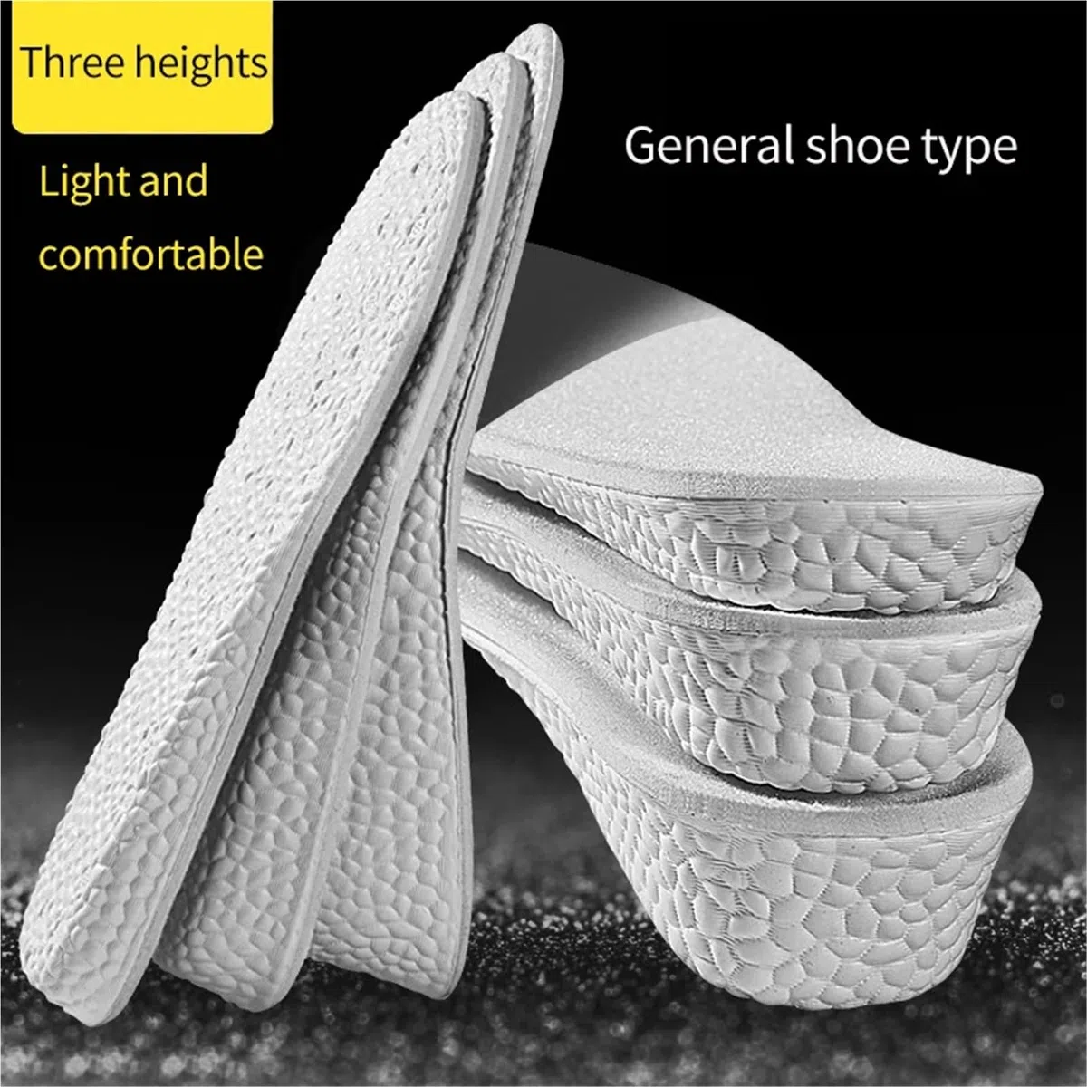 Plantillas Altura Hombre Plantilla de aumento altura, espuma viscoelástica, transpirable, unisex, suela interior, plantilla for zapatos, elevación del talón(Boost2.5cm,EU43-44(270mm))