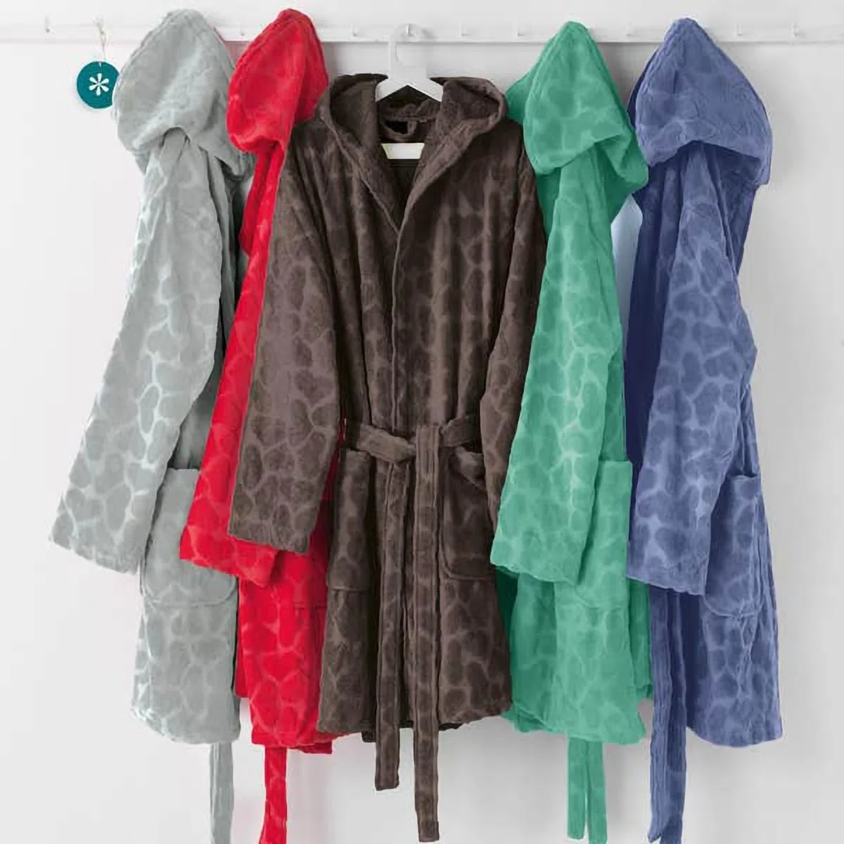 Accappatoio Corto in Spugna Batticuore di PRETTI Jacquard L/BIANCO