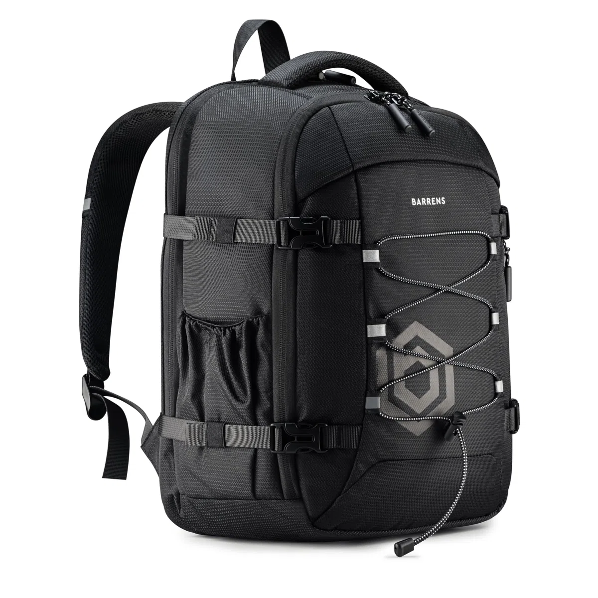 BARRENS Mochila de equipaje de mano, 40 x 30 x 20 cm, impermeable para Wizzair, Eurowings, equipaje de cabina de 23 L con compartimento para portátil, Negro , 23