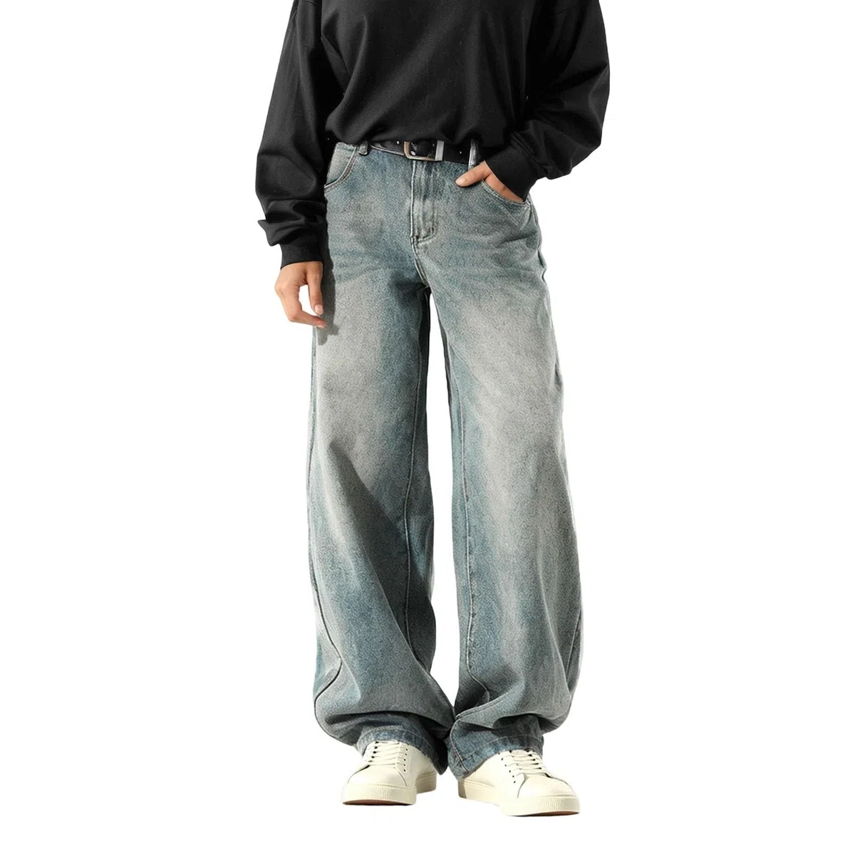 Pantalon Vaquero Mujer Vaqueros Elasticos Pantalones Baggy Tejanos Ligero Tallas Grandes Anchos Pantalón Rectos Ropa Casual Invierno Primavera Jeans