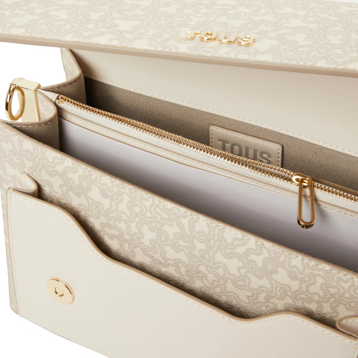 TOUS Bandolera Mediana Audree Beige, Para Mujer, Medidas 16,5 x 25 x 12,5 cm, Colección Kaos Mini Lines