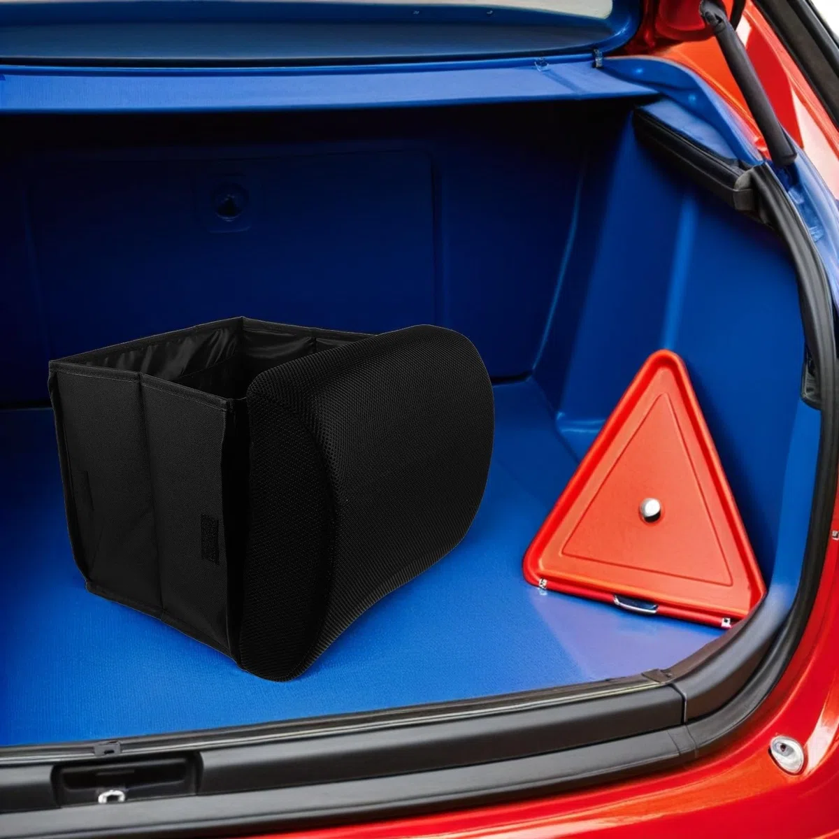 OUNONA Organizador de Maletero Plegable para Coche con Múltiples Compartimentos, Material de Poliéster y Esponja, Fácil de Limpiar Asas Reforzadas para Viajes en Suv