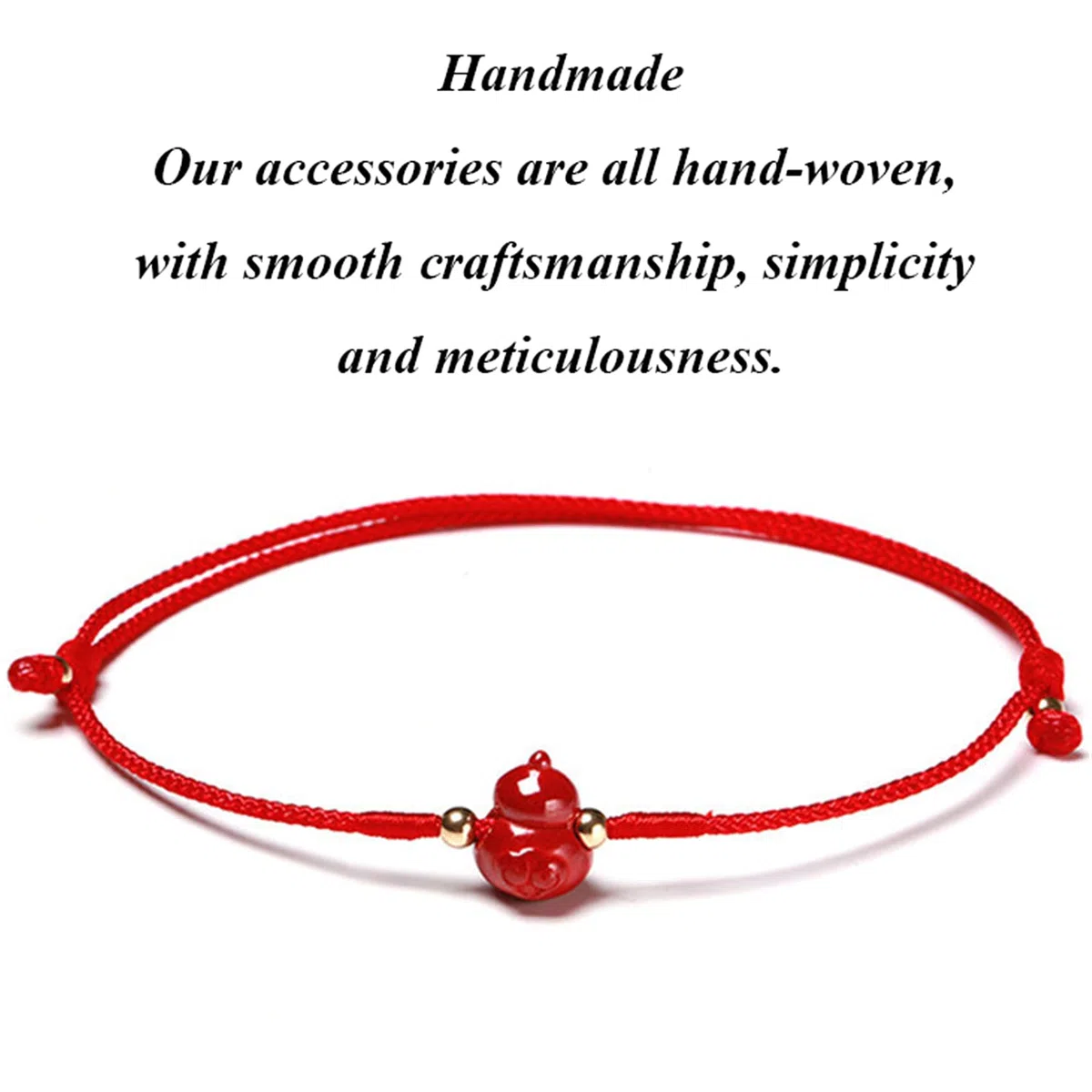 Feng Shui Riqueza Wu Lou Pulsera Calabaza De Cinabrio Natural Hilo Rojo Pulsera Trenzada Joyería De La Suerte Ajustable Amuleto Talismán para La Prosperidad Dinero Suerte,C