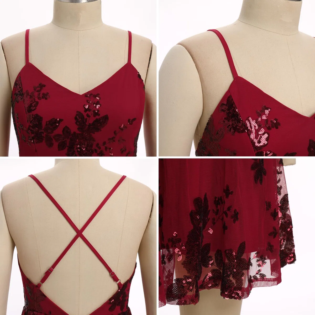 ODIZLI Vestido corto para mujer, con tirantes delgados, lentejuelas brillantes, acampanado, para fiesta, discoteca, baile, largo por encima de la rodilla