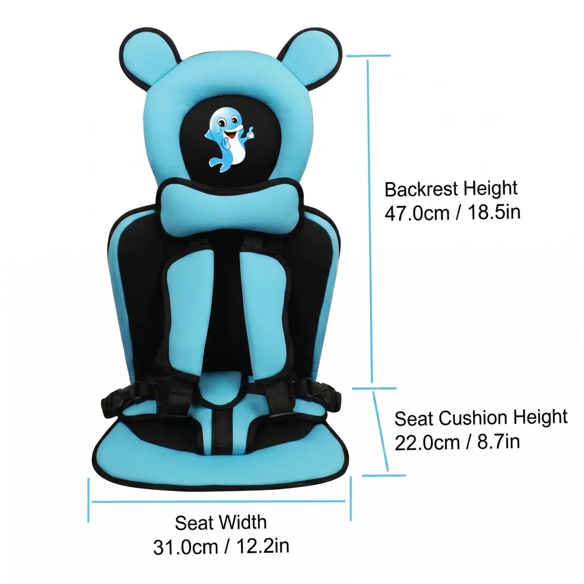 Asiento de maleta para niños pequeños, asiento de equipaje plegable para niños pequeños con correa de seguridad, cojín de viaje para , se adapta a maletas de 18 a 20 pulgadas, talla única, equip