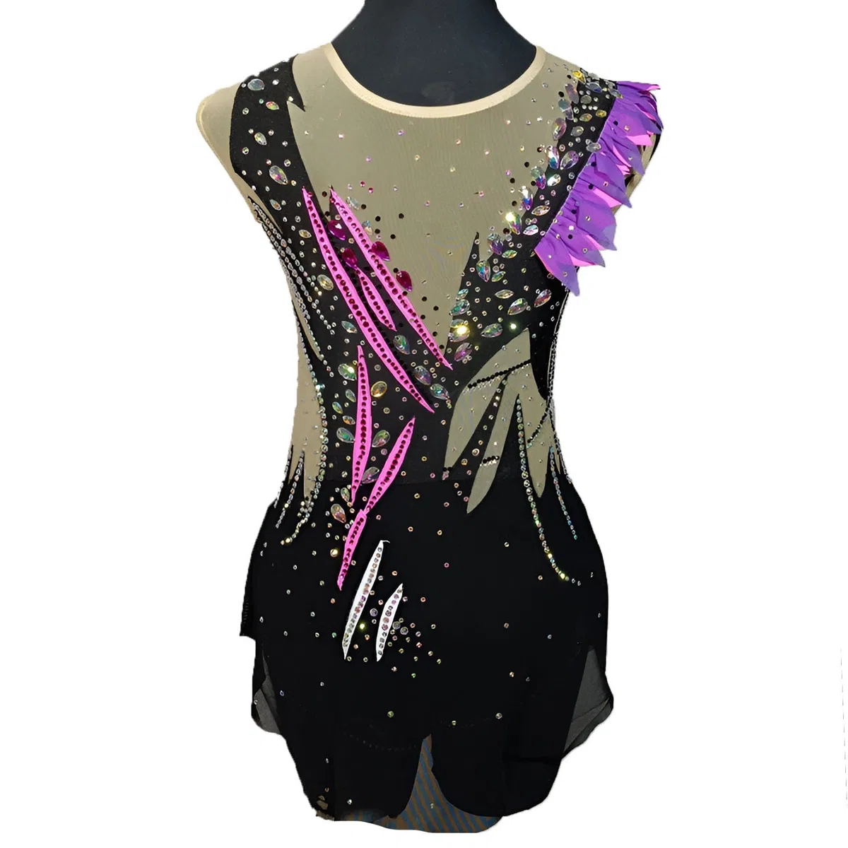 Maillot de gimnasia rítmica infantil, camiseta deportiva brillante for niña, mono de competición