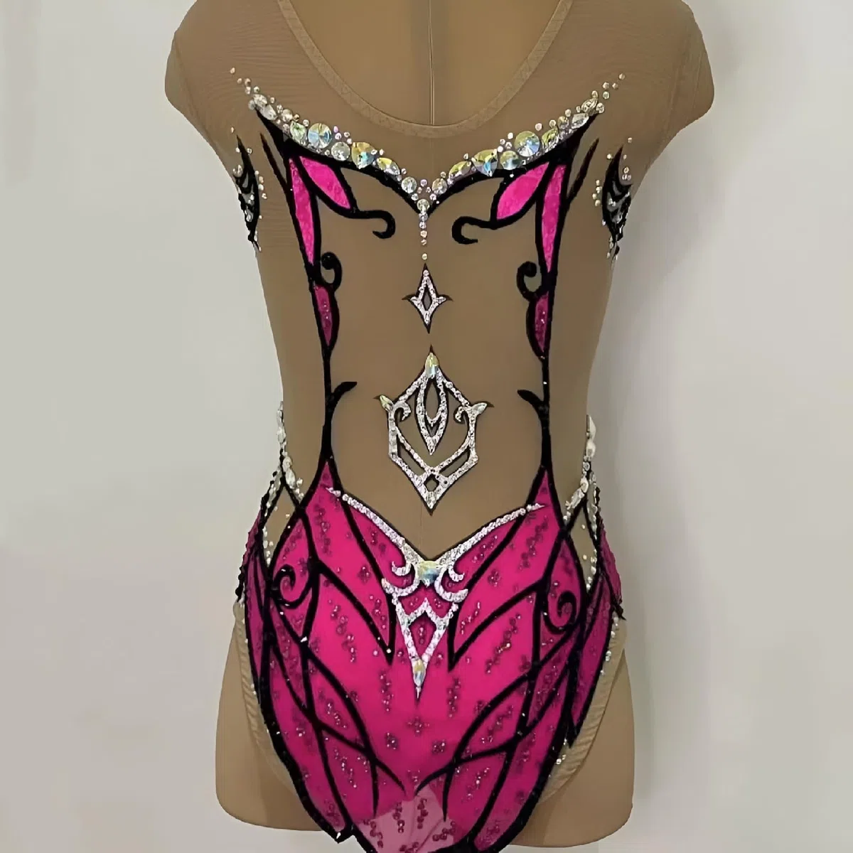Maillot De Gimnasia Rítmica For Mujer Traje de Baile de Ballet de Alta Elasticidad Mono de Gimnasia Puesta En Escena