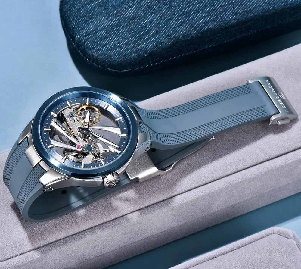 Pagani Design YS030 - Reloj mecánico automático para hombre, esfera de esqueleto, acero inoxidable, impermeable, deportivo, 10 bar, reloj casual de lujo para hombre