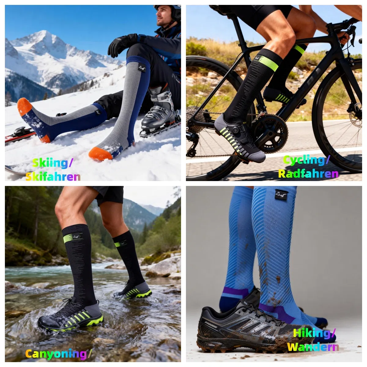OTTERSHELL Calcetines impermeables de rodilla de lana merino. Caliente y respirable. Tela compuesta de 3 capas, elimina la humedad para senderismo, senderismo, esquí