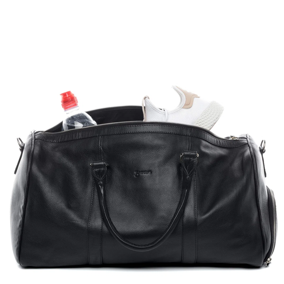 BACCINI Bolsa de Viaje Grande Cuero I Bolso de Deporte Fin de Semana I Maletín Viaje Weekender, Equipaje de Mano Cabina Florian Negro Hecho a Mano