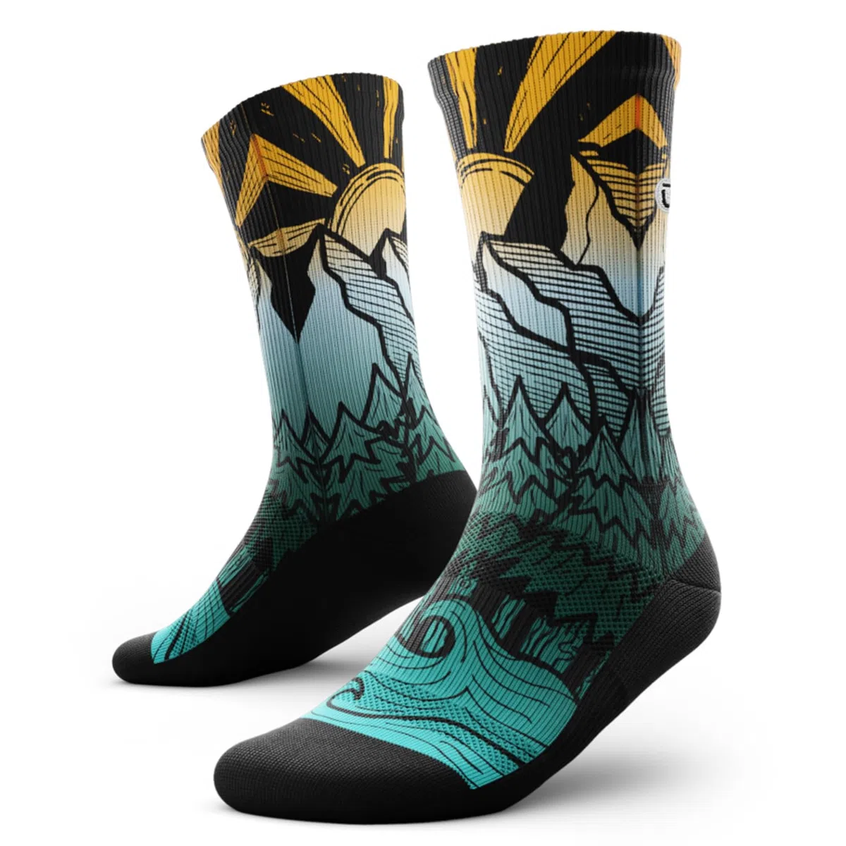 Outway Nature Crew Socks, calcetines atléticos que absorben la humedad con soporte de arco para hombres y mujeres, diseño colorido