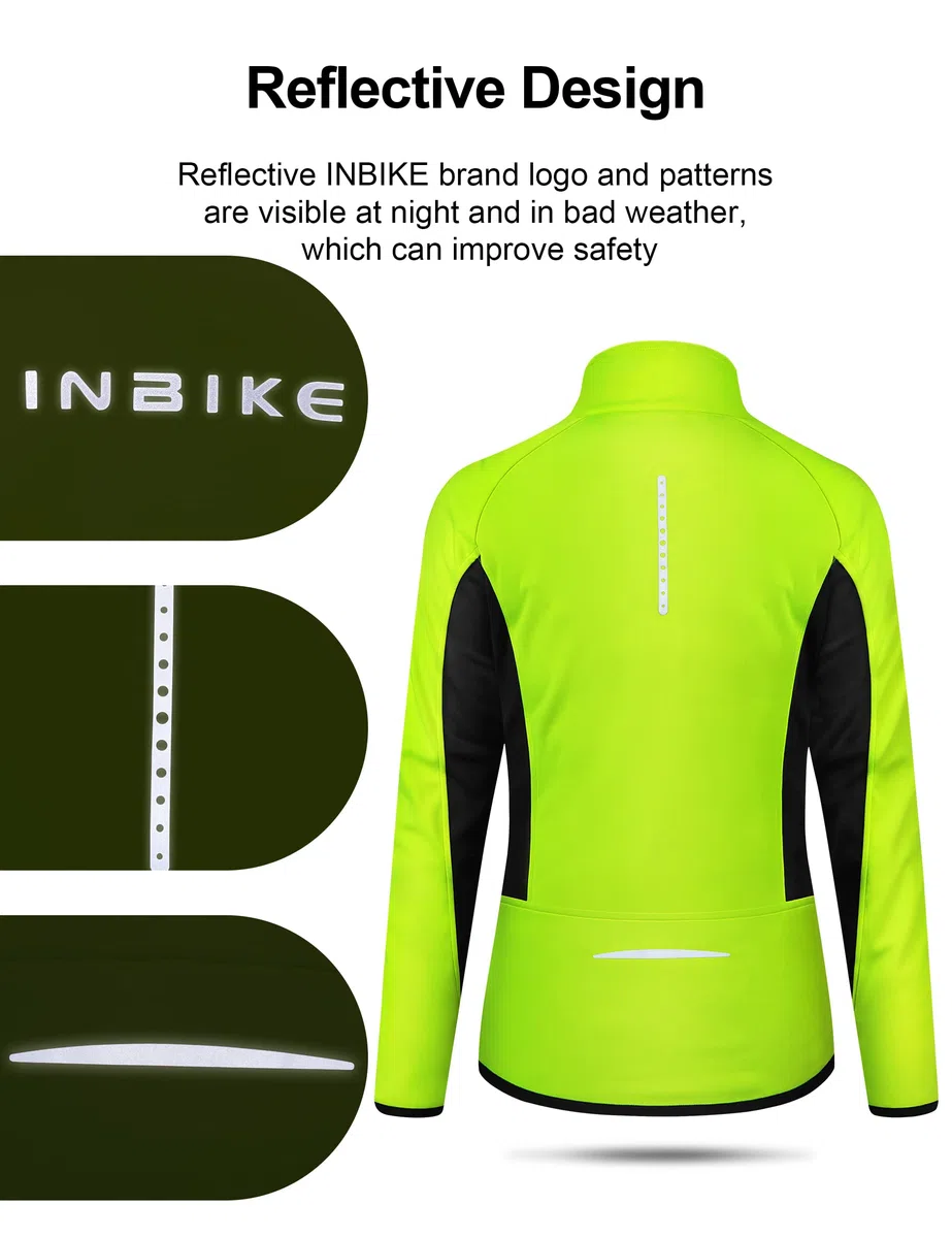 INBIKE Chaqueta Mujer Invierno para Correr y Ciclismo Softshell Impermeable Térmico Polar MTB (WJ802)