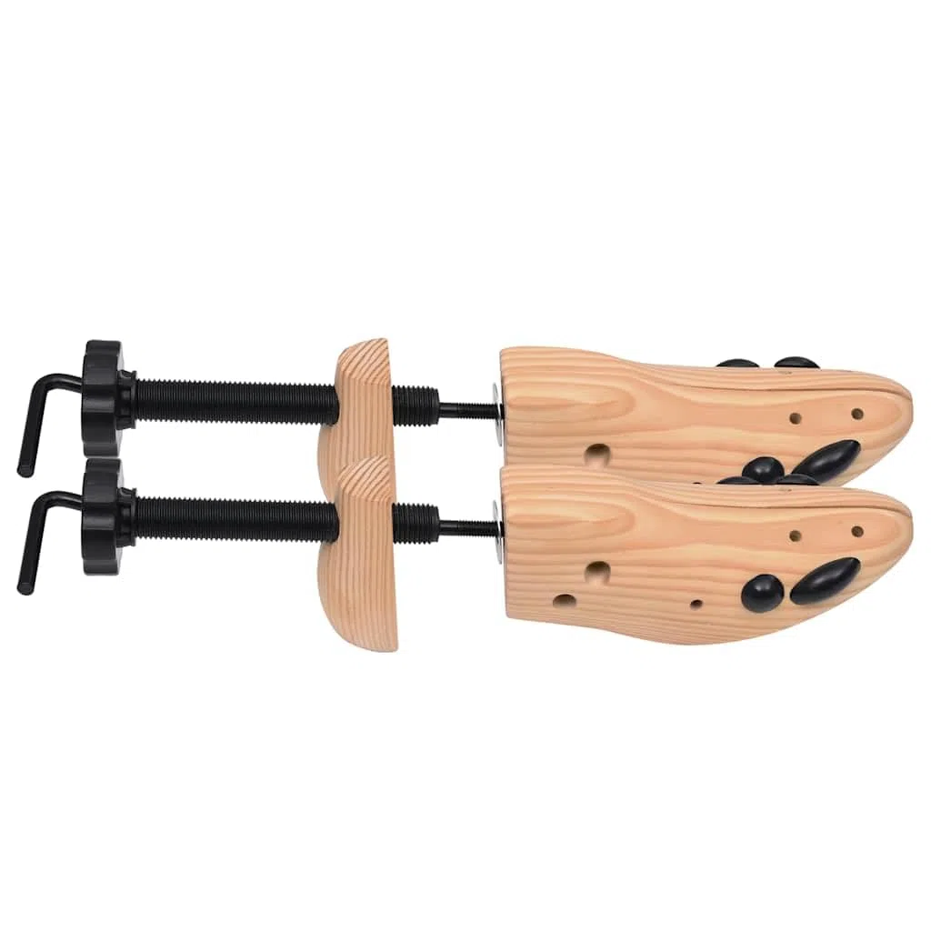 Horma para zapatos de tamaño 36-40 de madera maciza de pino para el cuidado del calzado, expansor bidireccional contra arrugas, ajustable con botón, soporte para botas y zapatos