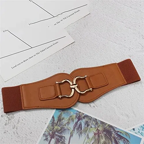Cinturón Ancho de Cintura para Todo fósforo Faja elástica para Mujer con suéter de Camisa Cinturón elástico ensanchado (Color : A, Size : 64cm)