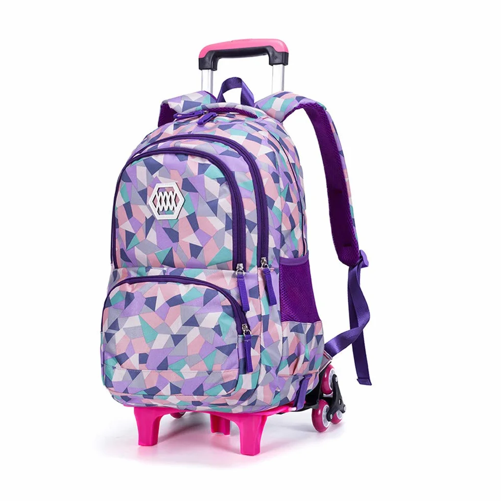 Mochilas Escolares con Ruedas para Ninos Bolsa Trolley Impermeable Mochilas Infantiles Escuela Primaria 6 Ruedas