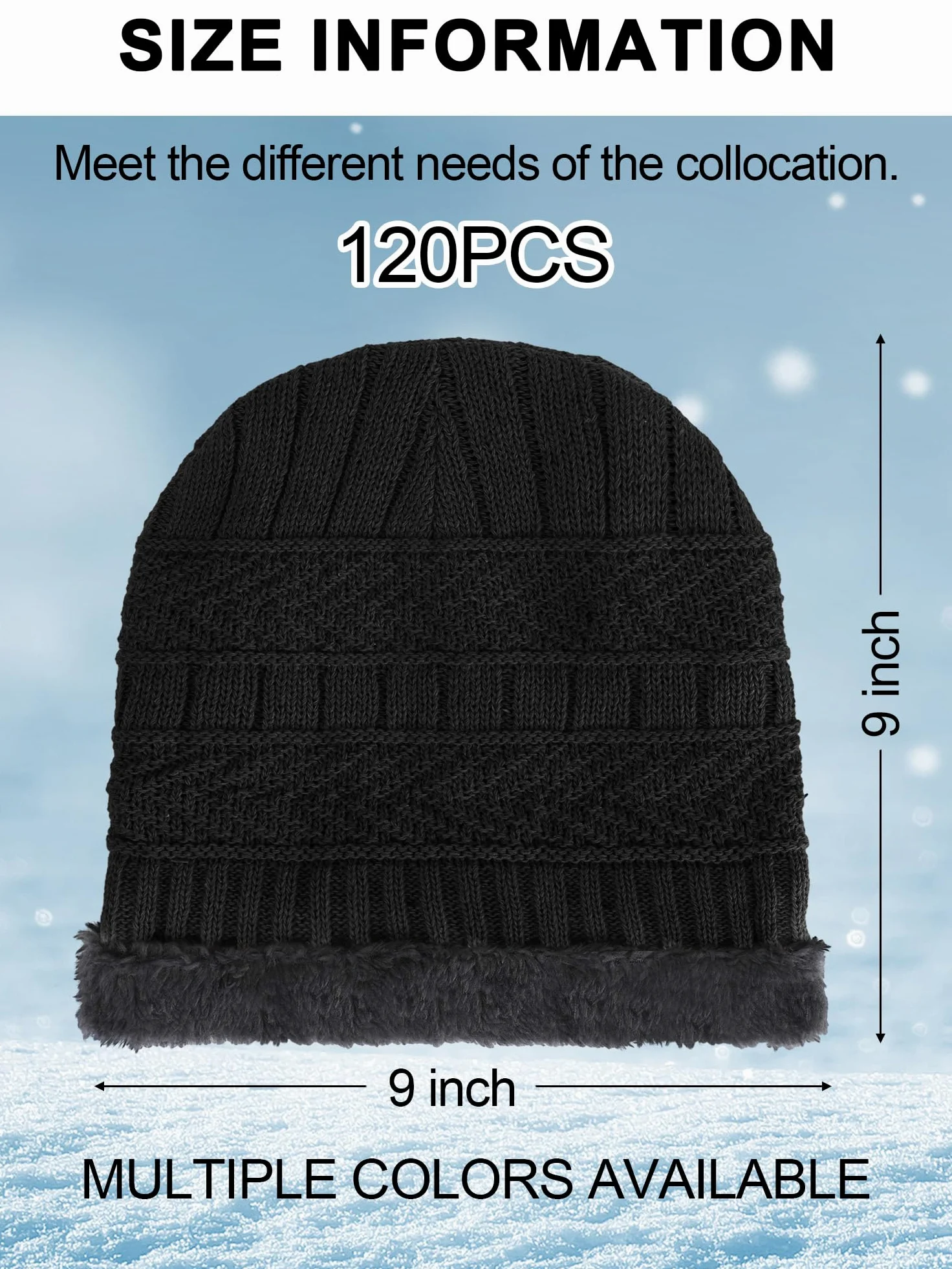 Geyoga Gorros de invierno a granel para hombres y mujeres, con forro polar, gorro cálido de punto de invierno