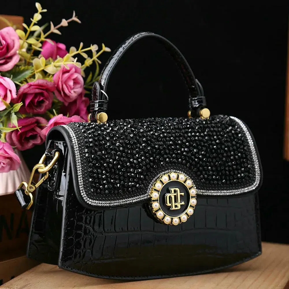 Bolsos de Mano para Mujer Bolso Bandolera de Piel auténtica roja con Estampado de cocodrilo Bolsos de Mano portátiles