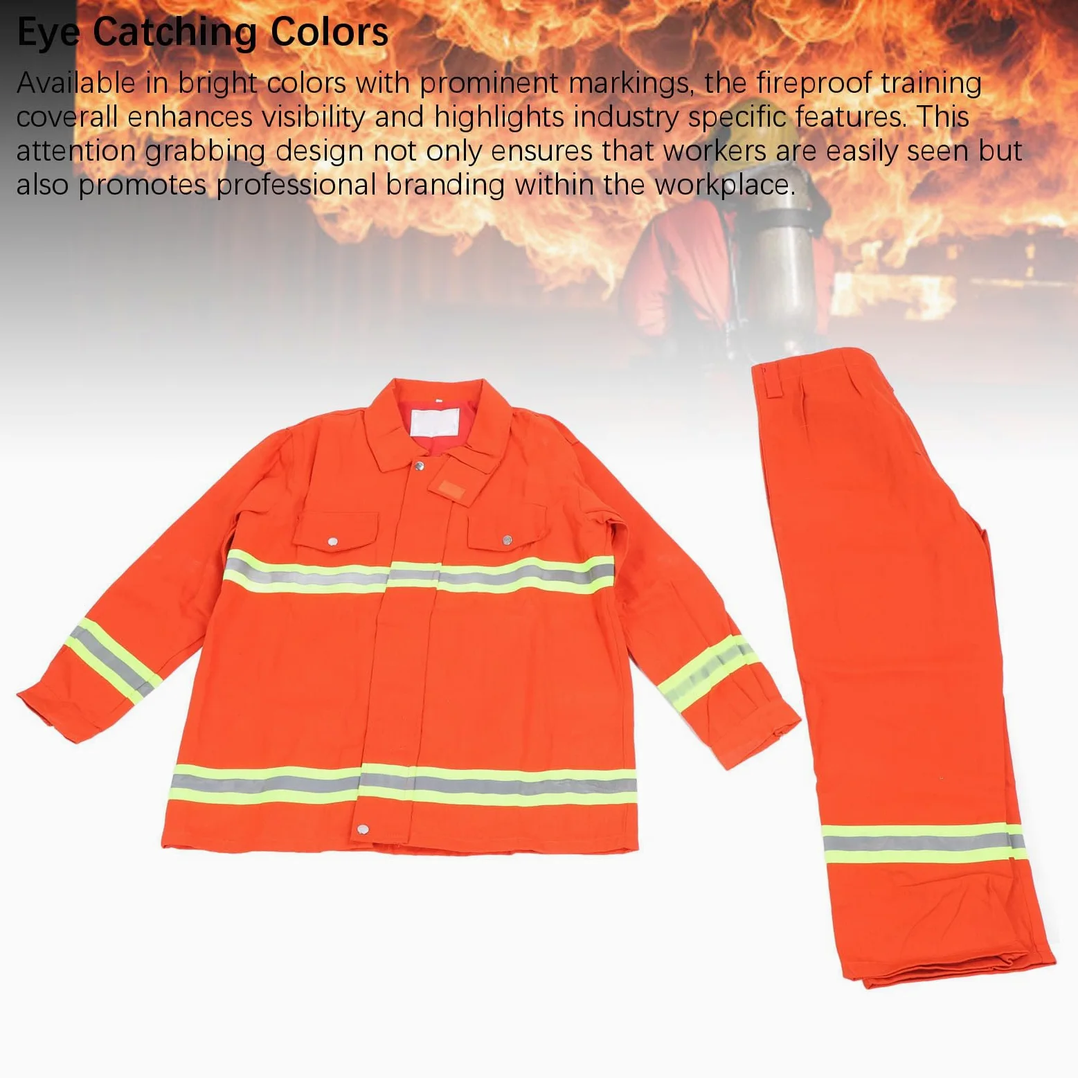 Traje de Trabajo Ignífugo Reflectante Mono a Prueba de Llamas Aislamiento Térmico Traje Ignífugo para Trabajadores en Entornos de Alto Riesgo Algodón/ABS/nylon 1 Juego para Uso Industrial
