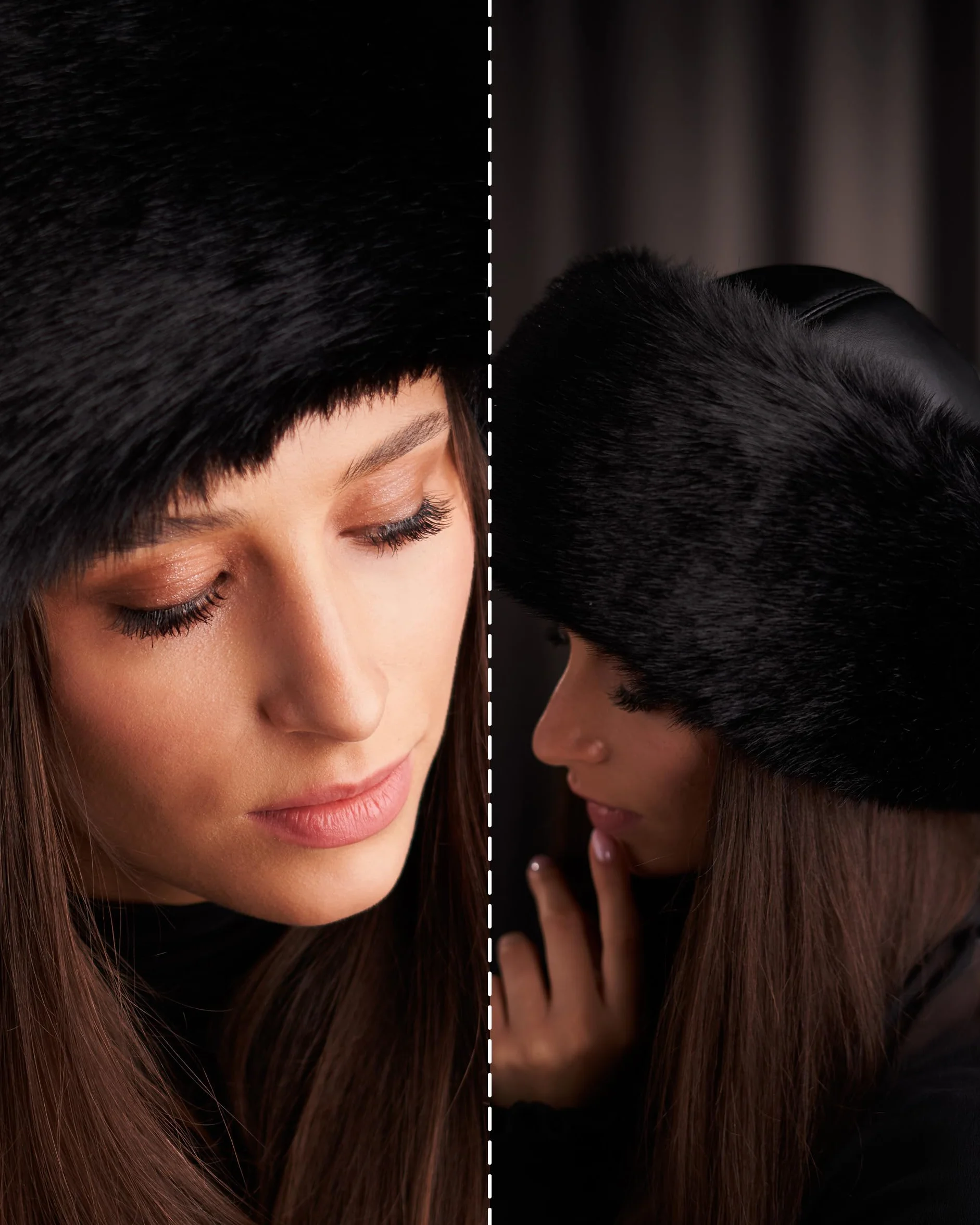 Futrzane Siberian Gorro Mongol - Sombrero con Cuero y Piel Sintetica para Mujer