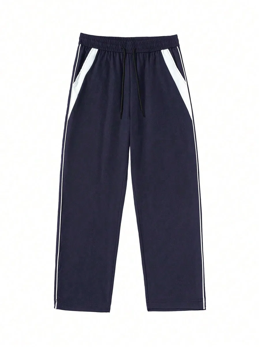AVANOVA Pantalones de chándal negros para hombre – Cintura con cordón, ajuste holgado, pantalones deportivos de secado rápido, pantalones deportivos ligeros y transpirables (Track 40)