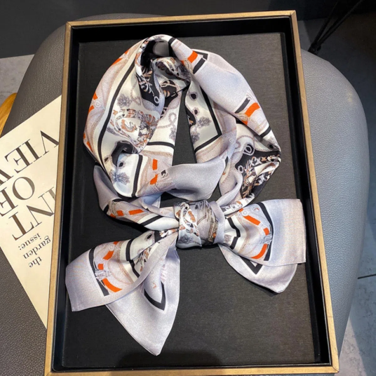 ACiyD Bufanda Nueva Cinta de Lujo Bufanda de Seda 17 * 150 cm Diadema Pañuelo Foulard Bufandas para el Cabello para Mujer Corbatas para el Cuello Bufandas Delgadas para Dama (PJ 350)