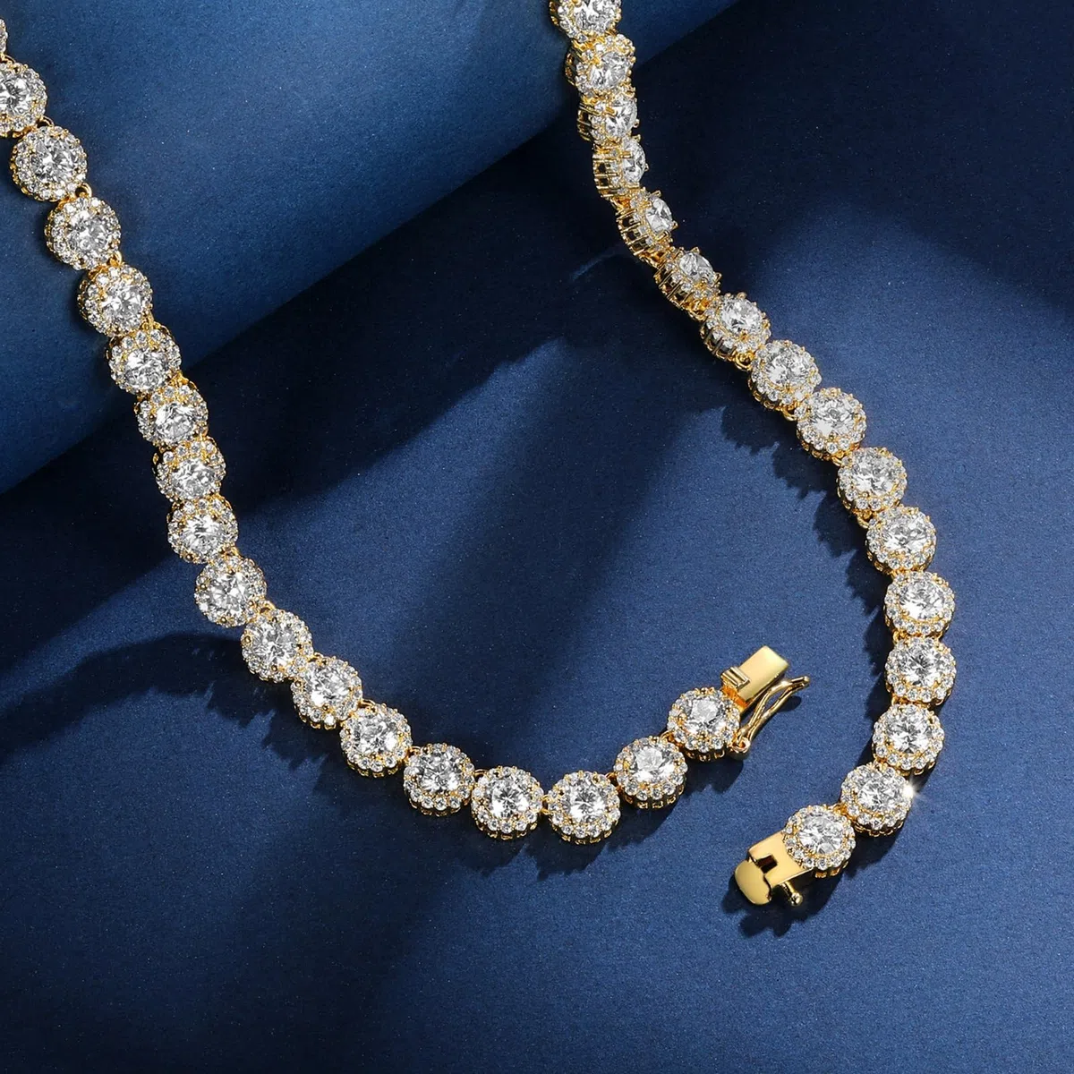 Pulsera de tenis cubana de circonita cúbica cuadrada, corte esmeralda
