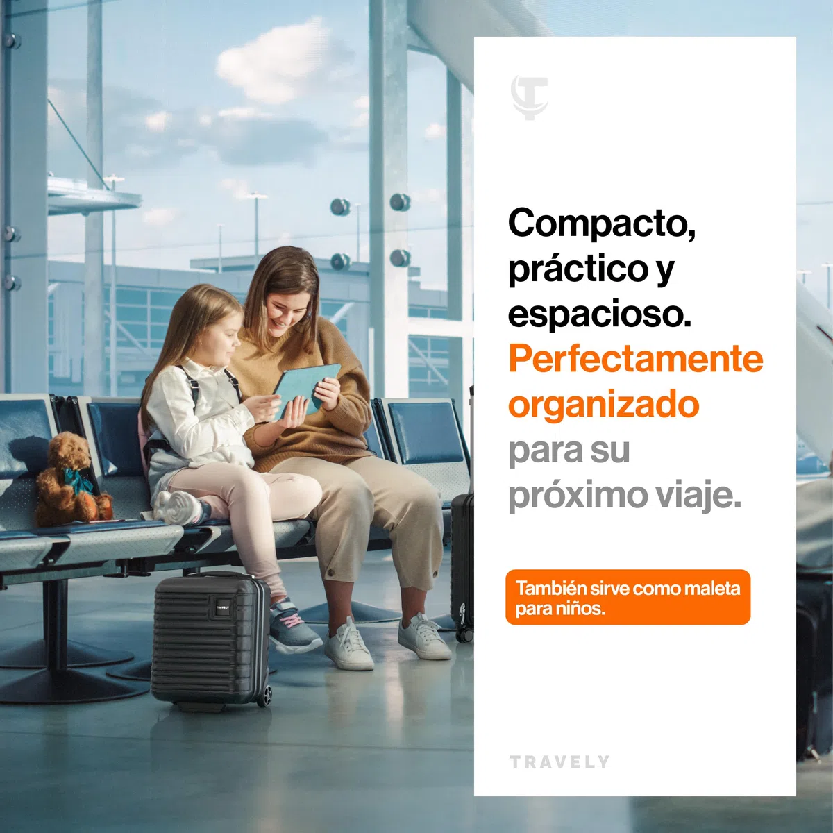 Travely Maleta de Equipaje de Mano 40x30x20cm - Apta para Ryanair, Lufthansa, Eurowings y co.