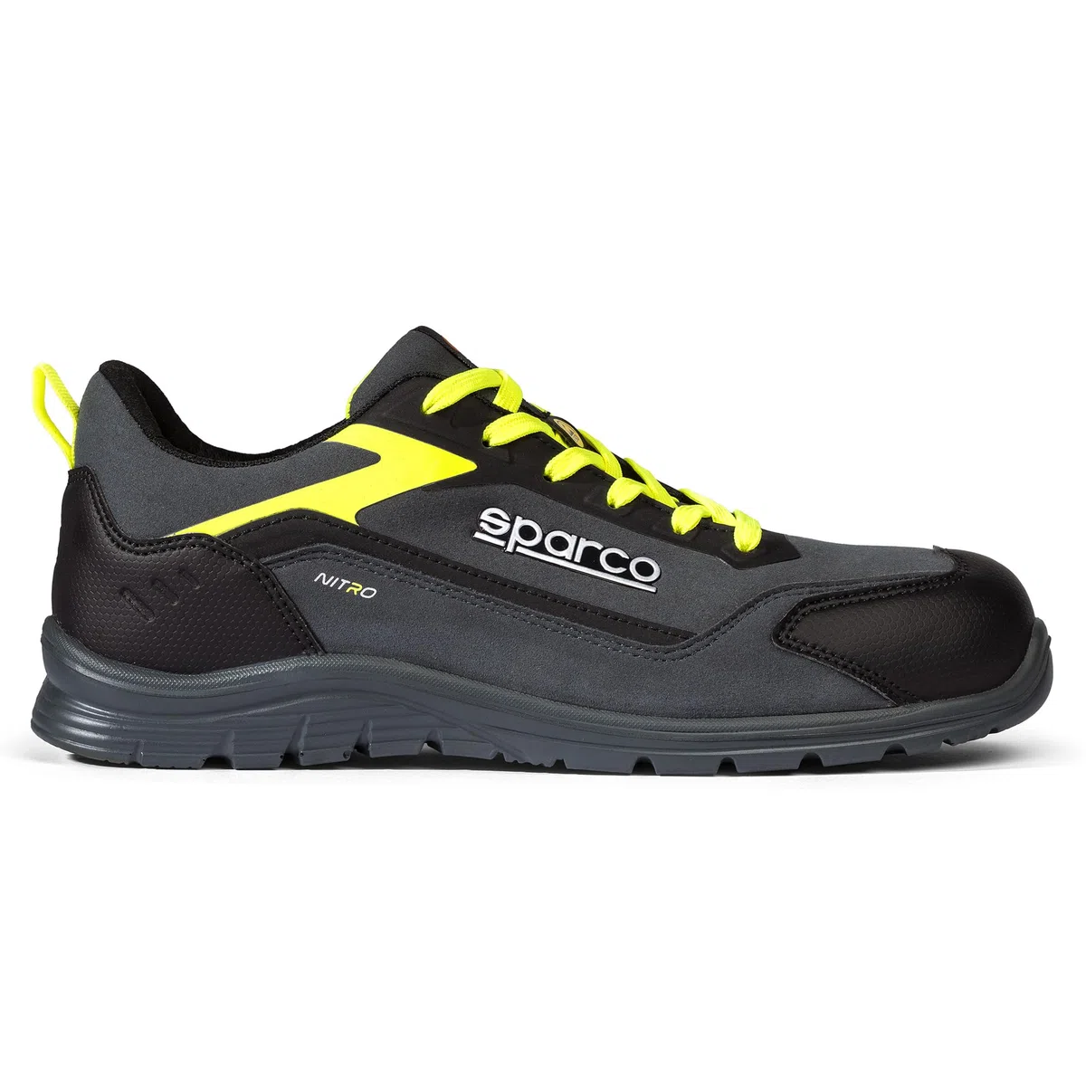 Sparco - Nitro ESD S3L SR FO - Zapatos de Seguridad para Correr Unisex - Calzado de Trabajo Impermeables - Puntera compuesta - Suela Antideslizante - Transpirables, Nero Arancione Fluo, 44 EU