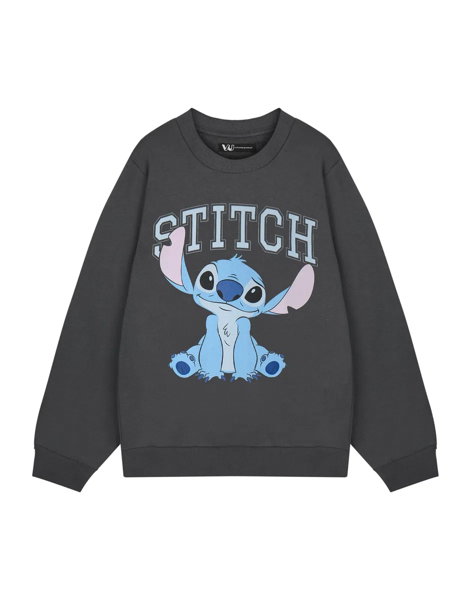 Disney Stitch - Sudadera universitaria gris para mujer | Lindo suéter de personajes de dibujos animados | Suéter suave para fanáticos | Suéter cómodo para mujer