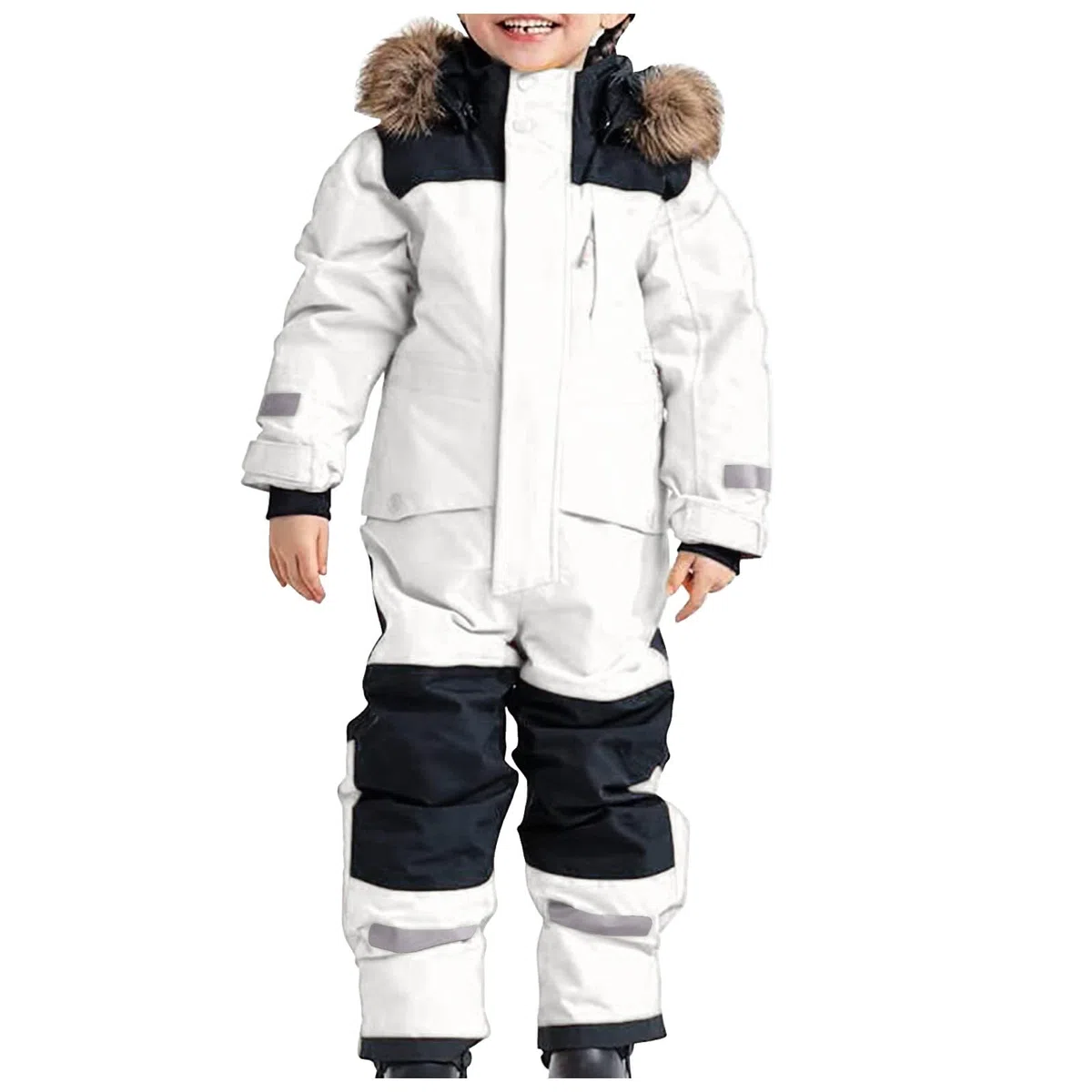 Bebés Mameluco Invierno Traje de nieve para recién nacido Bebe con Capucha Algodón Desmontable Peleles Dibujos Animados Franela Grueso Cremallera Mono pijama suave